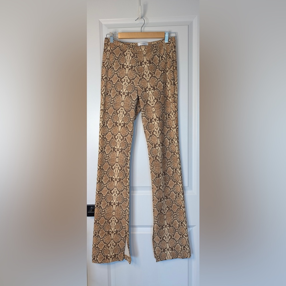 ANINE BING Women’s Python Print Split Cuff Cigarette Pants Size Small